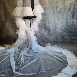 Ruffle veil Soft veil Frill tulle veil, modern wedding bridal veil, ruffle, lace, modern bohemian bridal veil image 8