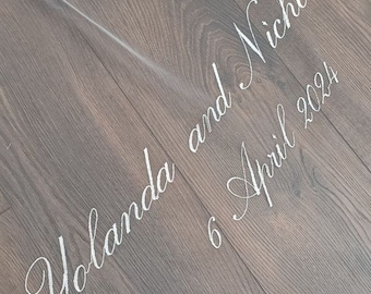 Embroidered Wedding Veil: Personalized Initials & Date, Classic Bridal Veil
