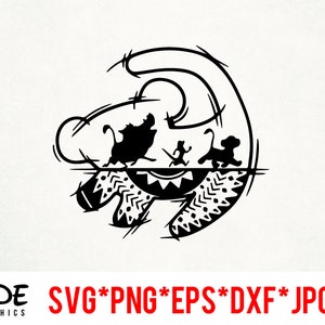 Simba Design sofortiger Download digitale Datei svg, png, eps, jpg und dxf Clip Art für Cricut Silhouette und andere Schneidsoftware