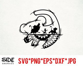 Simba Design téléchargement instantané fichier numérique svg, png, eps, jpg et dxf clip art pour cricut silhouette et autres logiciels de découpe