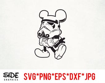 Images clipart de Mickey Clone Trooper (svg, png, eps, jpg, dxf), Cricut Silhouette (téléchargement numérique)