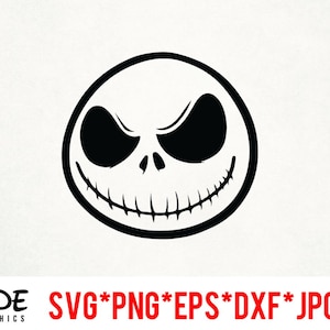Jack Skellington instant download digital file svg, png, eps, jpg, and dxf clip art for cricut silhouette and other cutting software