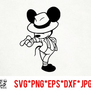 Arquivo digital de download instantâneo de Mickey Jackson svg, png, eps, jpg e dxf clip art para silhueta cricut e outros softwares de corte