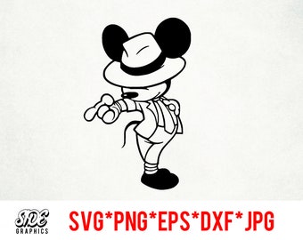 Mickey Jackson téléchargement instantané fichier numérique svg, png, eps, jpg et dxf clip art pour cricut silhouette et autres logiciels de découpe