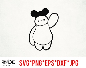 Baymax instant download digital file svg, png, eps, jpg, and dxf clip art for cricut silhouette and other cutting software