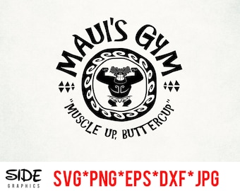 Téléchargement instantané de fichier numérique Maui's Gym svg, png, eps, jpg et dxf clipart pour silhouette cricut et autre logiciel de découpe