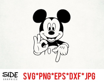 Mickey 6 7, fichier numérique à télécharger instantanément (SVG, PNG, EPS, JPG et DXF), clipart compatible avec Cricut, Silhouette et autres logiciels de découpe.