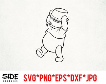 Winnie the Pooh instant download digital file svg, png, eps, jpg, and dxf clip art for cricut silhouette and other cutting software