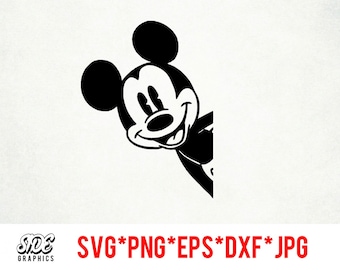 Téléchargement instantané Mickey fichier numérique svg, png, eps, jpg et dxf clipart pour silhouette cricut et autre logiciel de découpe