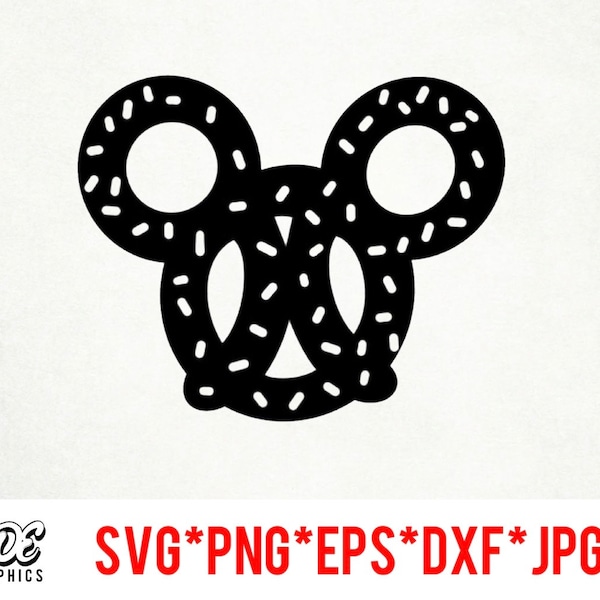 Mickey Pretzel Instant Download digitale Datei svg, png, eps, jpg und dxf Clip Art für Cricut Silhouette und andere Schneidesoftware