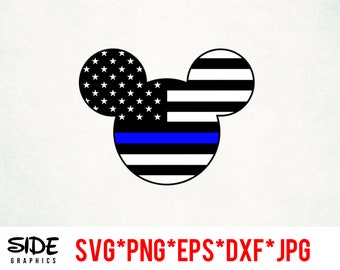 Fichier numérique de téléchargement immédiat Mickey Blue Stripe, clipart svg, png, eps, jpg et dxf pour silhouette cricut et autre logiciel de découpe