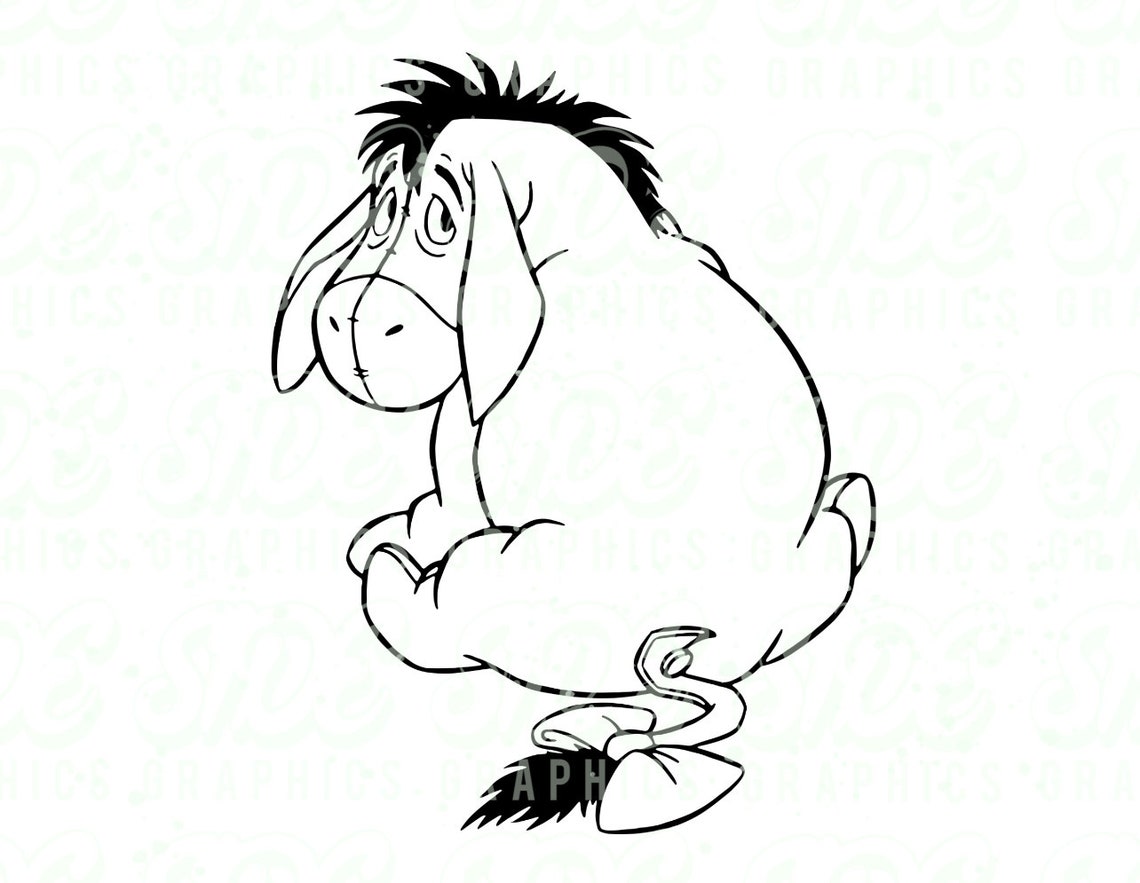 Eyeore Dxf Eeyore Instant Download Digital File Svg, Png, Eps, Jpg, and Dxf Clip ...