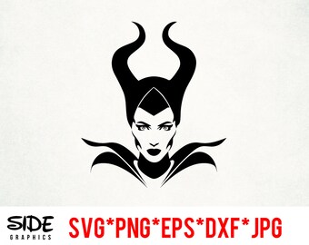 Maleficent instant download digital file svg, png, eps, jpg, and dxf clip art for cricut silhouette and other cutting software