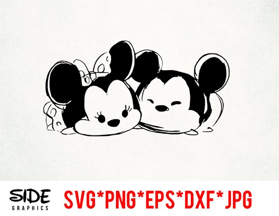 Mickey and Minnie Tsum Tsum Instant Download Digital File Svg, Png