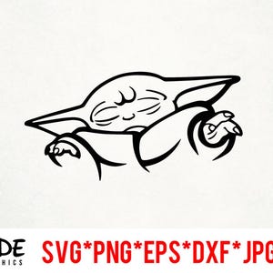 Grogu instant download digital file svg, png, eps, jpg, and dxf clip art for cricut silhouette and other cutting software