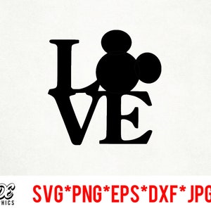 Liebe Mickey sofort-Download digitale Datei svg, png, eps, jpg und dxf Clip Art für Cricut Silhouette und andere Schneidsoftware
