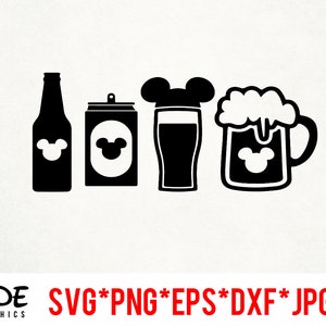 Mickey Drinks download instantâneo de arquivo digital svg, png, eps, jpg e dxf clip art para silhueta cricut e outros softwares de corte