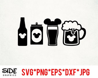 Mickey Drinks direktnedladdning digital fil svg, png, eps, jpg och dxf clipart för Cricut Silhouette och annan skärprogramvara
