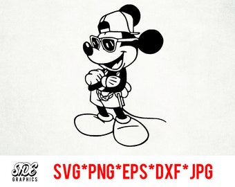 Cool Mickey instant download digital file svg, png, eps, jpg, and dxf clip art for cricut silhouette and other cutting software