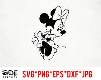 Cute Minnie instant download digital file svg, png, eps, jpg, and dxf clip art for cricut silhouette and other cutting software