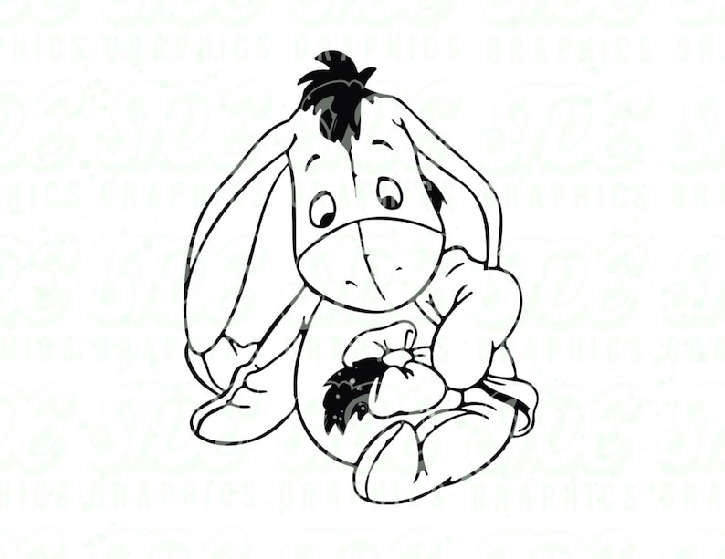 Eyeore Dxf Eeyore Instant Download Digital File Svg, Png, Eps, Jpg, and Dxf Clip ...