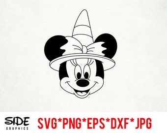 Minnie Witch instant download digital file svg, png, eps, jpg, and dxf clip art for cricut silhouette and other cutting software