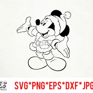 Mickey Santa instant download digital file svg, png, eps, jpg, and dxf clip art for cricut silhouette and other cutting software