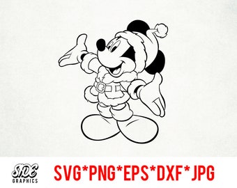 Téléchargement instantané de fichier numérique Mickey Santa