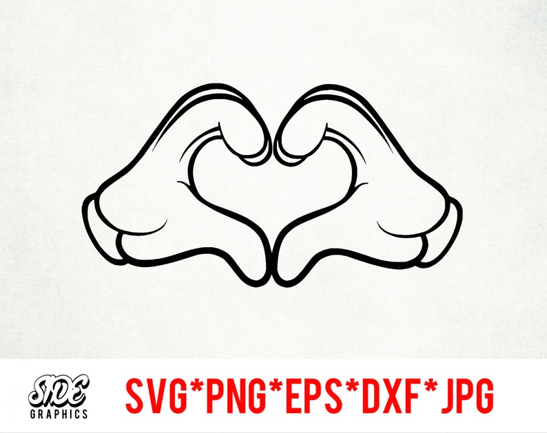 Mickey Heart Hands Instant Download Digital File Svg Png - Etsy