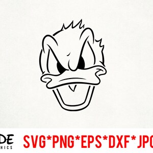 Donald Duck sofortiger Download digitale Datei svg, png, eps, jpg und dxf Clip Art für Cricut Silhouette und andere Schneidsoftware