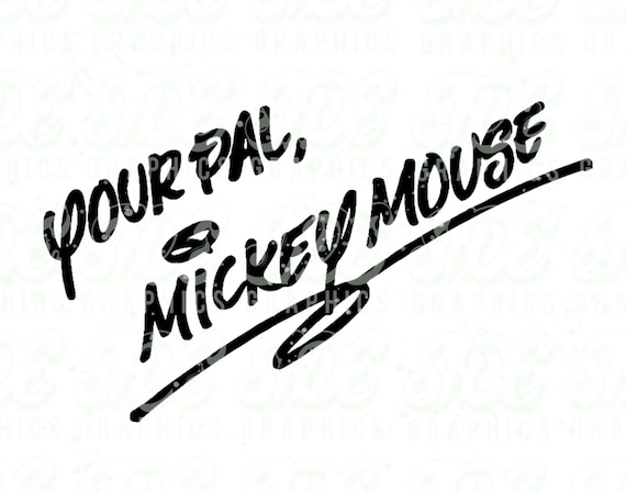 Mickey Signature Instant Download Digital File Svg, Png, Eps