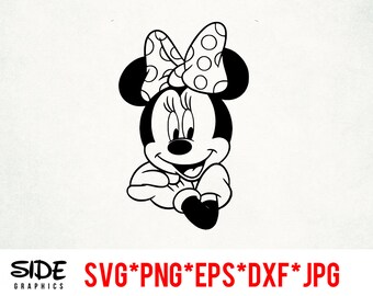 Minnie Portrait instant download digital file svg, png, eps, jpg, and dxf clip art for cricut silhouette and other cutting software