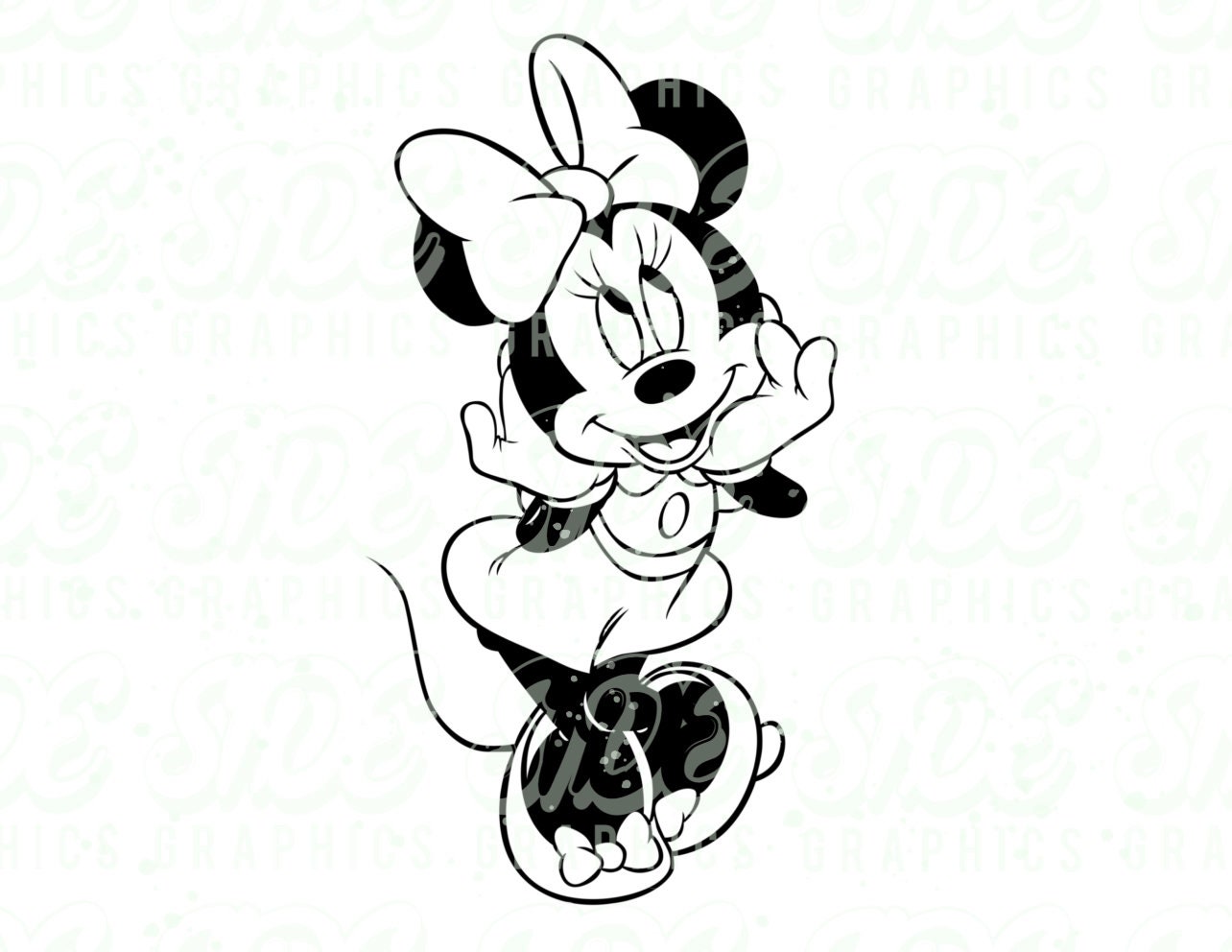 Cute Minnie Instant Download Digital File Svg, Png, Eps, Jpg, and Dxf ...