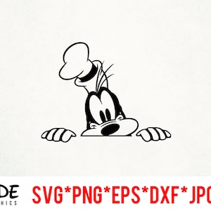 Peeking Goofy instant download digital file svg, png, eps, jpg, and dxf clip art for cricut silhouette and other cutting software