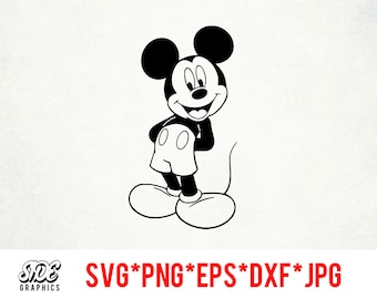 Mickey Stance instant download digital file svg, png, eps, jpg, and dxf clip art for cricut silhouette and other cutting software