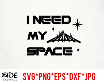 Diseño de Space Mountain: descarga instantánea de archivos digitales SVG, PNG, EPS, JPG y DXF para Cricut, Silhouette y otros programas de corte.