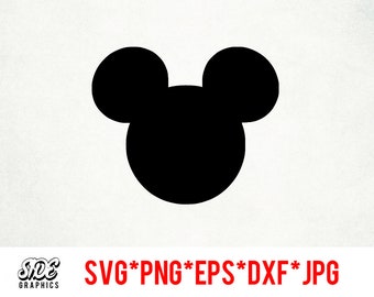 Musse Pigg Silhuett, Clip Art för Cricut (svg, png, eps, jpg, dxf)