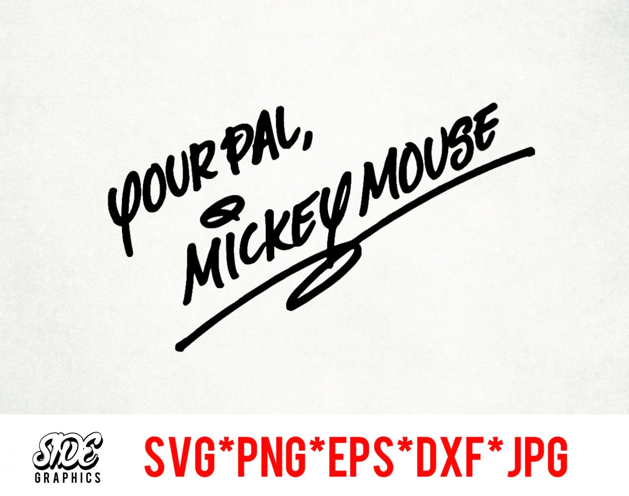 Mickey Signature Instant Download Digital File Svg Png Eps Etsy