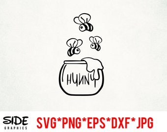 Hunny instant download digital file svg, png, eps, jpg, and dxf clip art for cricut silhouette and other cutting software