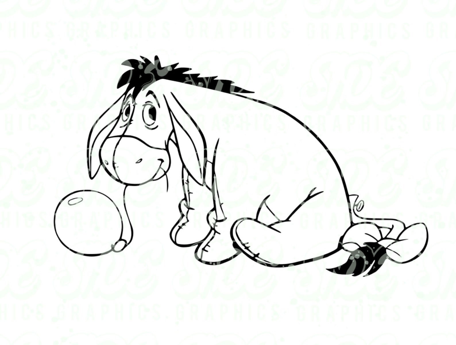 Eyeore Dxf Eeyore Instant Download Digital File Svg, Png, Eps, Jpg, and Dxf Clip ...