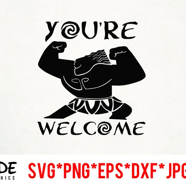 You’re Welcome instant download digital file svg, png, eps, jpg, and dxf clip art for cricut silhouette and other cutting software