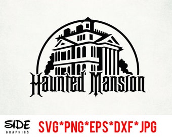 Le manoir hanté en téléchargement numérique fichier svg, png, eps, jpg et dxf clipart pour silhouette cricut et autre logiciel de découpe