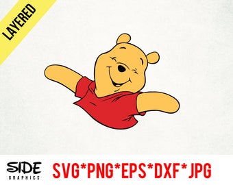 Winnie the Pooh instant download digital file svg, png, eps, jpg, and dxf clip art for cricut silhouette and other cutting software