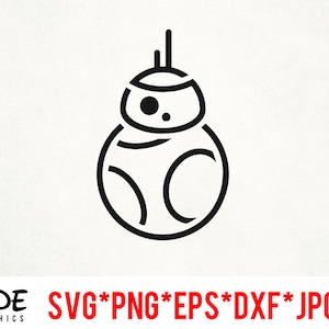 BB8 instant download digital file svg, png, eps, jpg, and dxf clip art for cricut silhouette and other cutting software