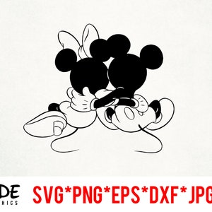 Minnie and Mickey instant download digital file svg, png, eps, jpg, and dxf clip art for cricut silhouette and other cutting software
