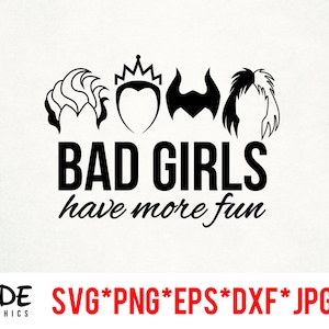 Descarga instantánea de archivos digitales svg, png, eps, jpg y dxf de chicas malas para silueta cricut y otro software de corte