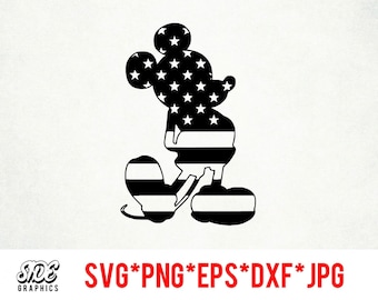 USA Mickey instant download digital file svg, png, eps, jpg, and dxf clip art for cricut silhouette and other cutting software