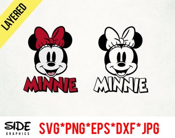 Minnie Logo Design instant download digital file svg, png, eps, jpg, and dxf clip art for cricut silhouette and other cutting software