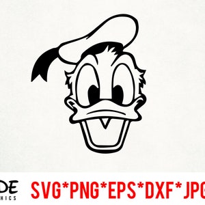 Kaczor Donald natychmiastowe pobranie pliku cyfrowego svg, png, eps, jpg i dxf clip art dla cricut sylwetka i innego oprogramowania do cięcia