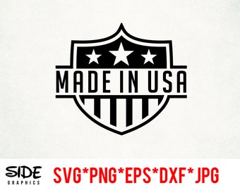 Fichier numérique de téléchargement immédiat Made in USA svg, png, eps, jpg et dxf pour silhouette cricut et autres logiciels de découpe